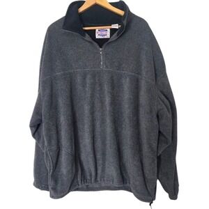 Vintage Unbiased Reservoir Sportswear Black Gray Fleece Pullover 1/4 Zip Mens 3X